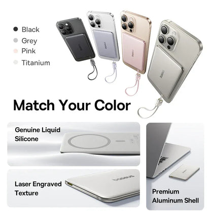 10000mAh Magnetic Power Bank 27W PD Fast Charging Slim