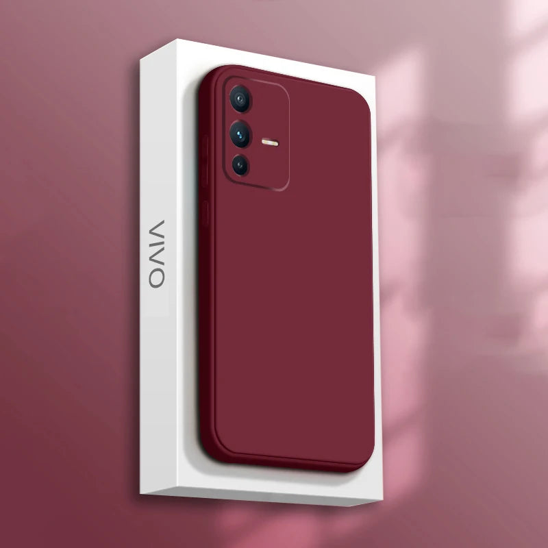 Soft Square Liquid Silicone Case for VIVO V23 Pro V23E V23Pro 5G Luxury Original Camera Protection Couples Cover Ultrathin Funda