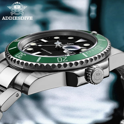 ADDIESDIVE Quartz Luxury Stainless Steel Gift Watch Diver Watch 200M C3 BGW9 Super Luminous Ceramic Bezel Sport Men Watches Fash