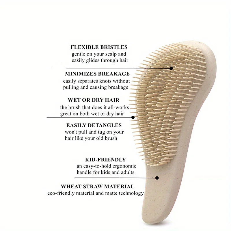 Eco-Friendly Hair Brush & Scalp Massager Set