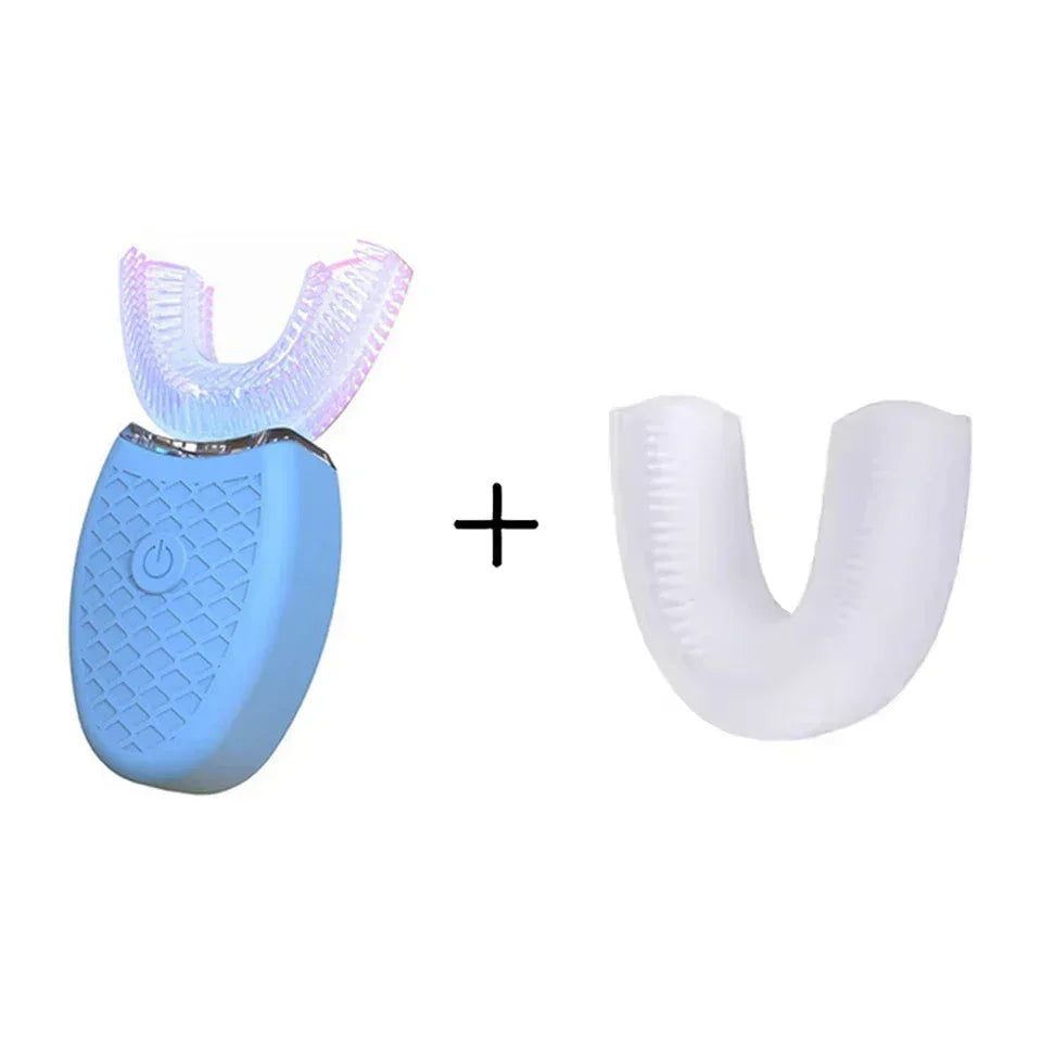 Intelligent U-Type Toothbrush 360 Degrees Sonic Electric Automatic with USB Charge Waterproof Silicon Head for Oral Care - Urbizia