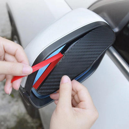 Carbon Fiber Car Rearview Mirror Rain Shield – 2-Pack