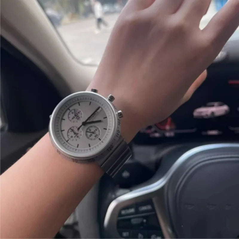 CILOA High Quality Watch Men's Light Luxury Brand Sports Stainless Steel Strap Automatic Movement Waterproof Quartz Watch