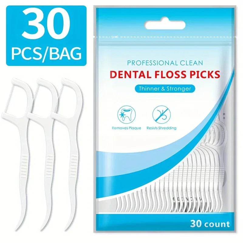 30/50/150/300/600PCS ultra-fine disposable smooth dental floss, household toothpick - Urbizia