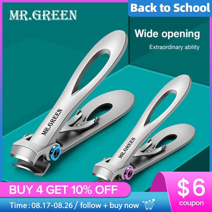 MR.GREEN Nail Clippers Stainless Steel Two Sizes Are Available Manicure Fingernail Cutter Thick Hard Toenail Scissors tools
