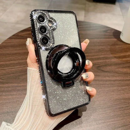 Luxury Glitter Ring Bracket Anti-Drop Phone Case For Samsung Galaxy A57/37/17/07 A56/36/26/16/06 A55/35/25/15/05s Protector Case