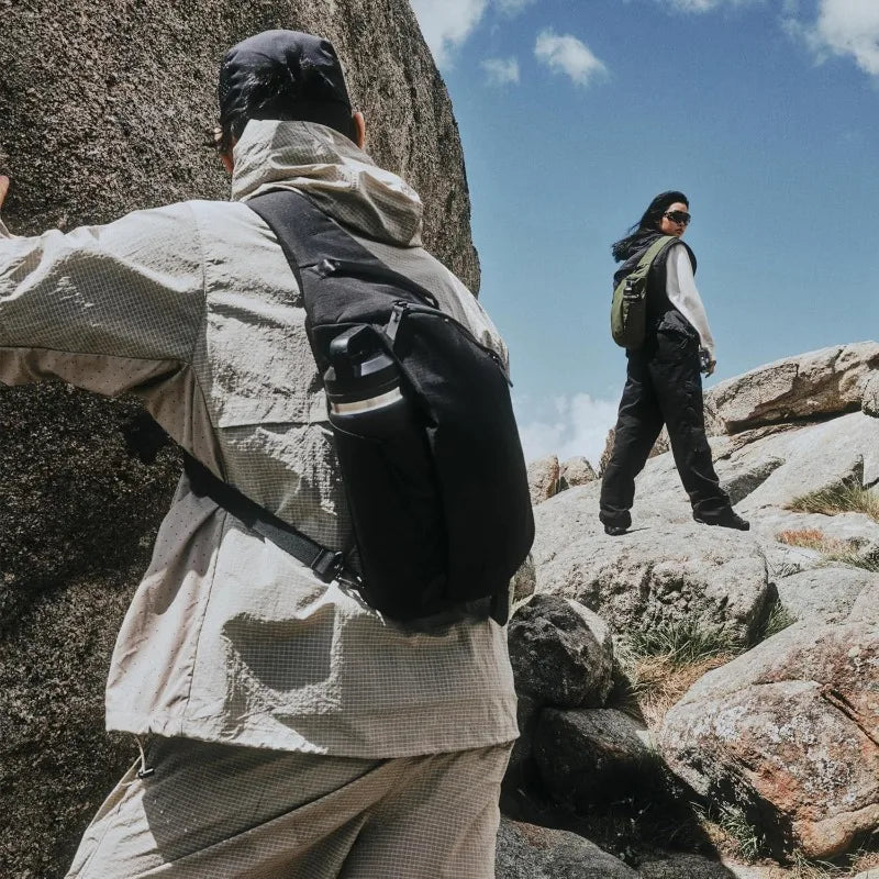 Right Shoulder Chest Bag 7.5L - Crossbody Bag, Sling Backpack - Fits 11' Tablet - Single Shoulder Water Bottle Pocket