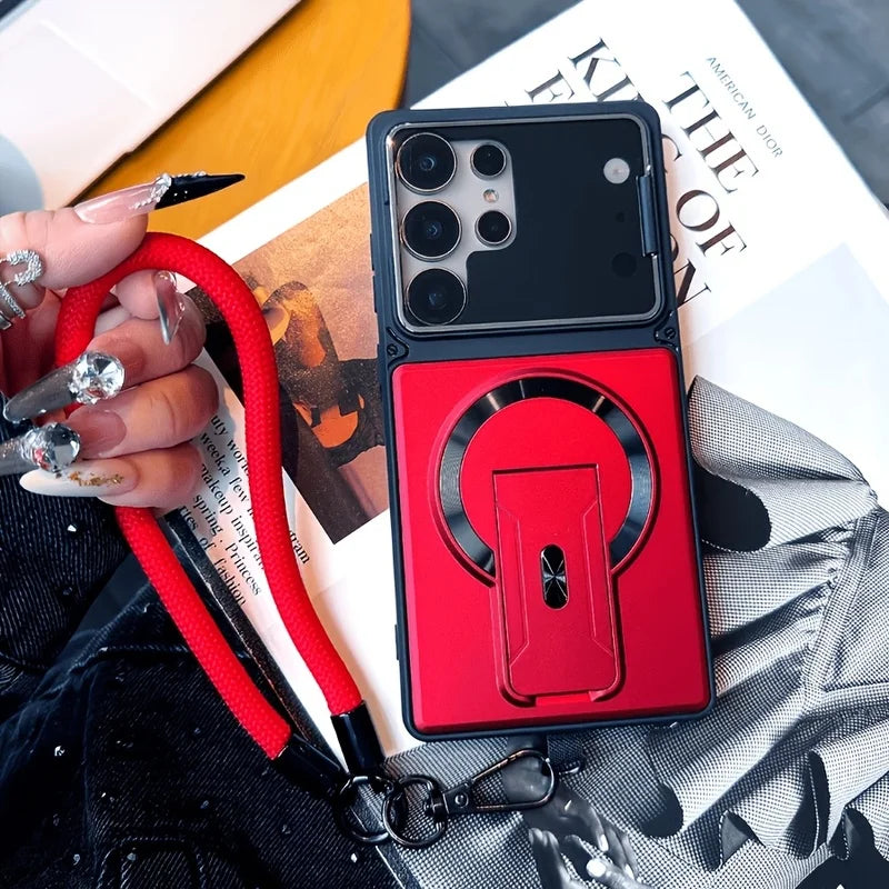 Multi-functional strap/lanyard, lens protection, dual-stand magnetic phone case for Samsung Galaxy S26 S25 24 S23 Ultra A16 A17