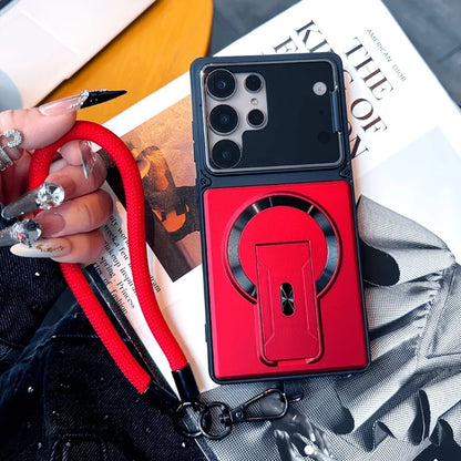 Multi-functional strap/lanyard, lens protection, dual-stand magnetic phone case for Samsung Galaxy S26 S25 24 S23 Ultra A16 A17