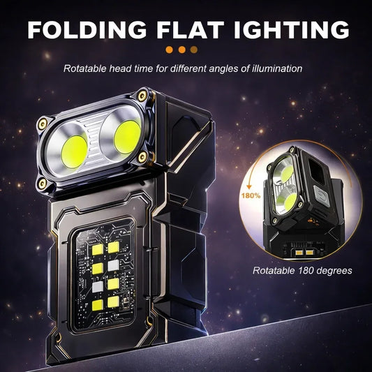 Mini USB Rechargeable LED Flashlight Magnetic Work Light Portable Super Bright COB Torch for Camping Outdoor Emergency Use - Urbizia