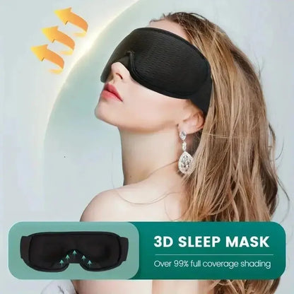 3D Contoured Eye Mask – Breathable & Ultra-Comfortable for Deep Sleep | Blocks Light Without Pressure on Eyes