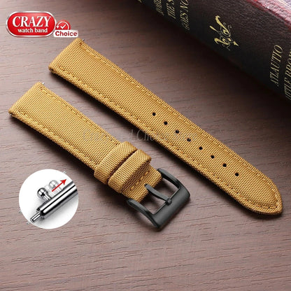 20mm 22mm Waterproof Sailcloth Watch Strap Two-Sided Nylon Watchband Quick Release Band Universal Sport Belt for Men Bracelet