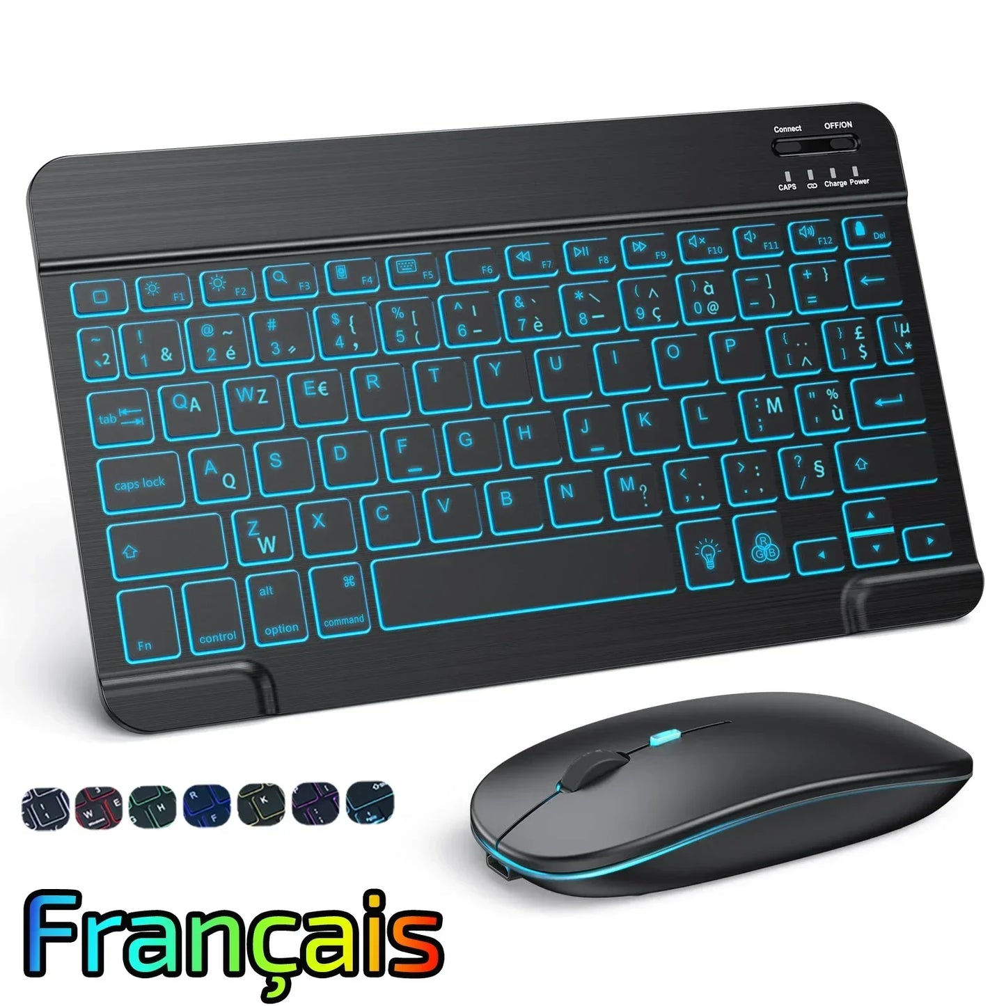 Hebrew/Russian/Spanish/Portuguese/Korean RGB Backlight Bluetooth Keyboard For IOS Android Windows iPad  Samsung Tablet Laptop