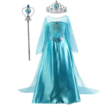 Elsa Dress for Girls – Birthday, Halloween, Carnival & Cosplay Princess Costume for Kids (3-10 Yrs)