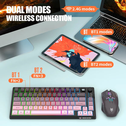 XUNSVFOX K920 Bluetooth Wireless Keyboard Mouse Set Dual Model Laptop Home Office Gaming USB Light Charging