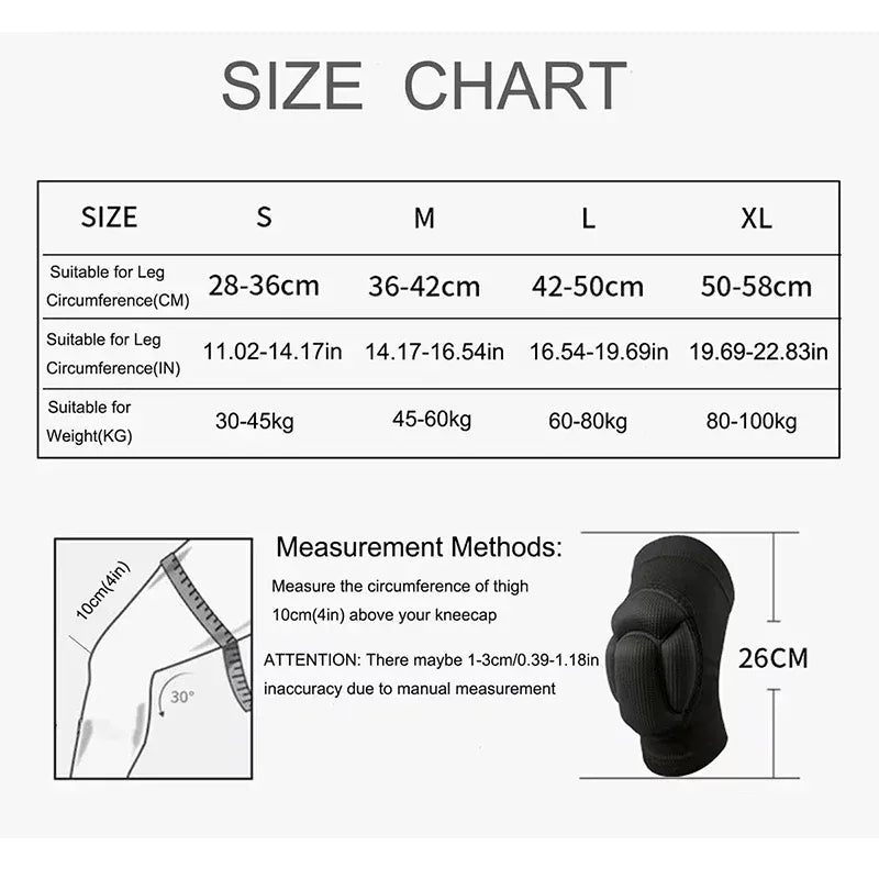 1Pair Thickened Protection Sports Kneepad Gym Support Fitness Gear Gear Basketball Brace Protector Male/Female Non Slip Pads - Urbizia