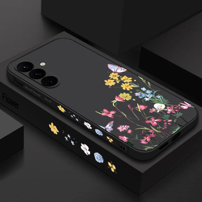 Soft TPU Case For Samsung Galaxy S24 S23 S25 FE S26 S25 S22 Ultra A17 A56 A16 A55 A25 A15 A36 A35 5G Small Flower Pattern Cover