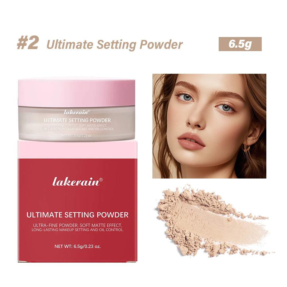 Setting Powder long-Lasting Matte Pink Finish Oil Control Makeup Fixation Removal Pore Modification Setting Cosmetics one size