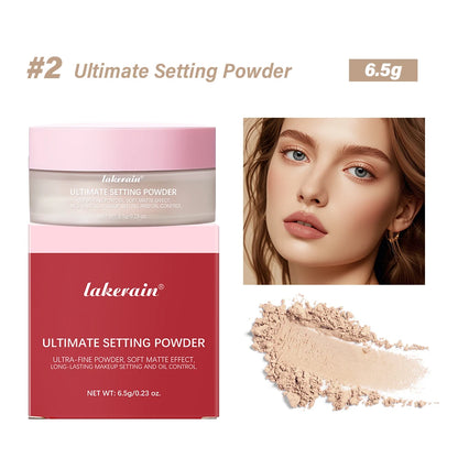 Setting Powder long-Lasting Matte Pink Finish Oil Control Makeup Fixation Removal Pore Modification Setting Cosmetics one size