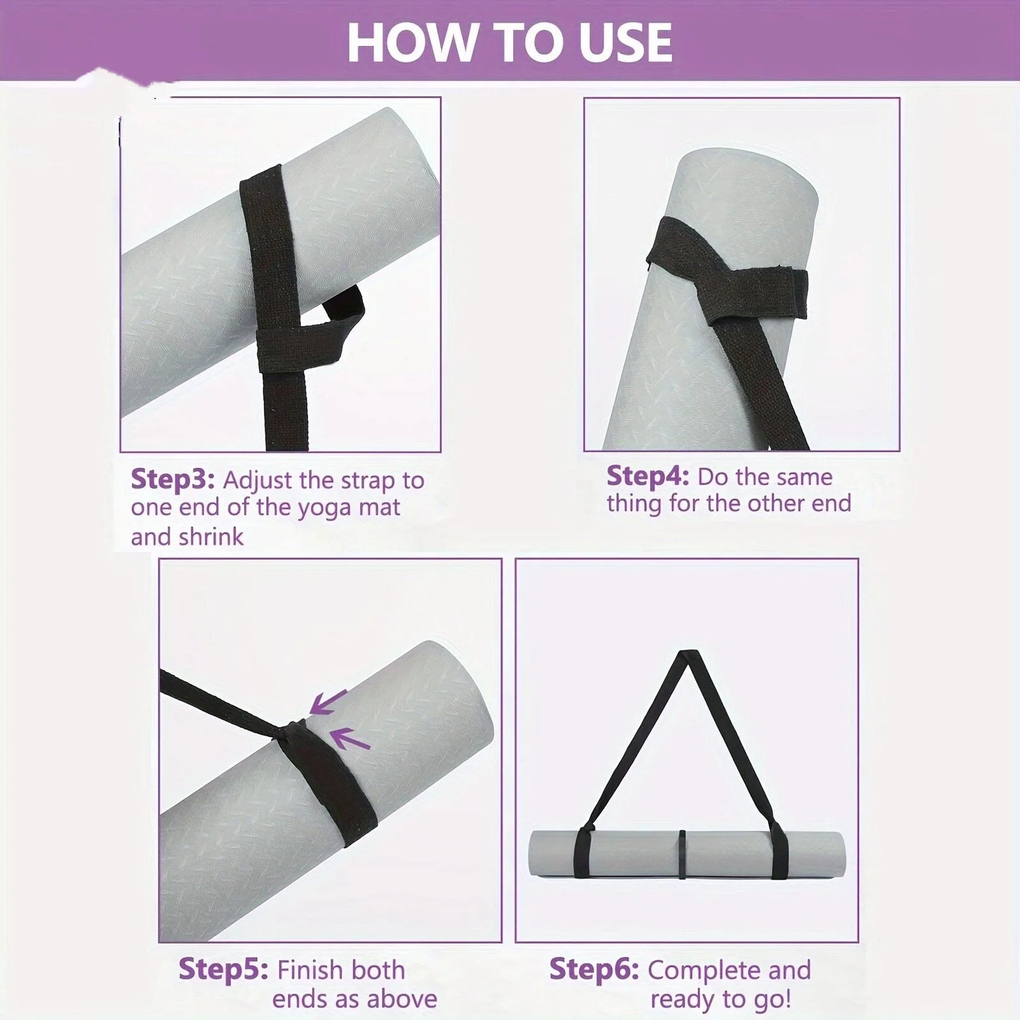 Adjustable Yoga Mat Storage Strap with Thickened Carrier - Multi-Purpose Fitness Strap Suitable for Yoga Mats, Gym Eq