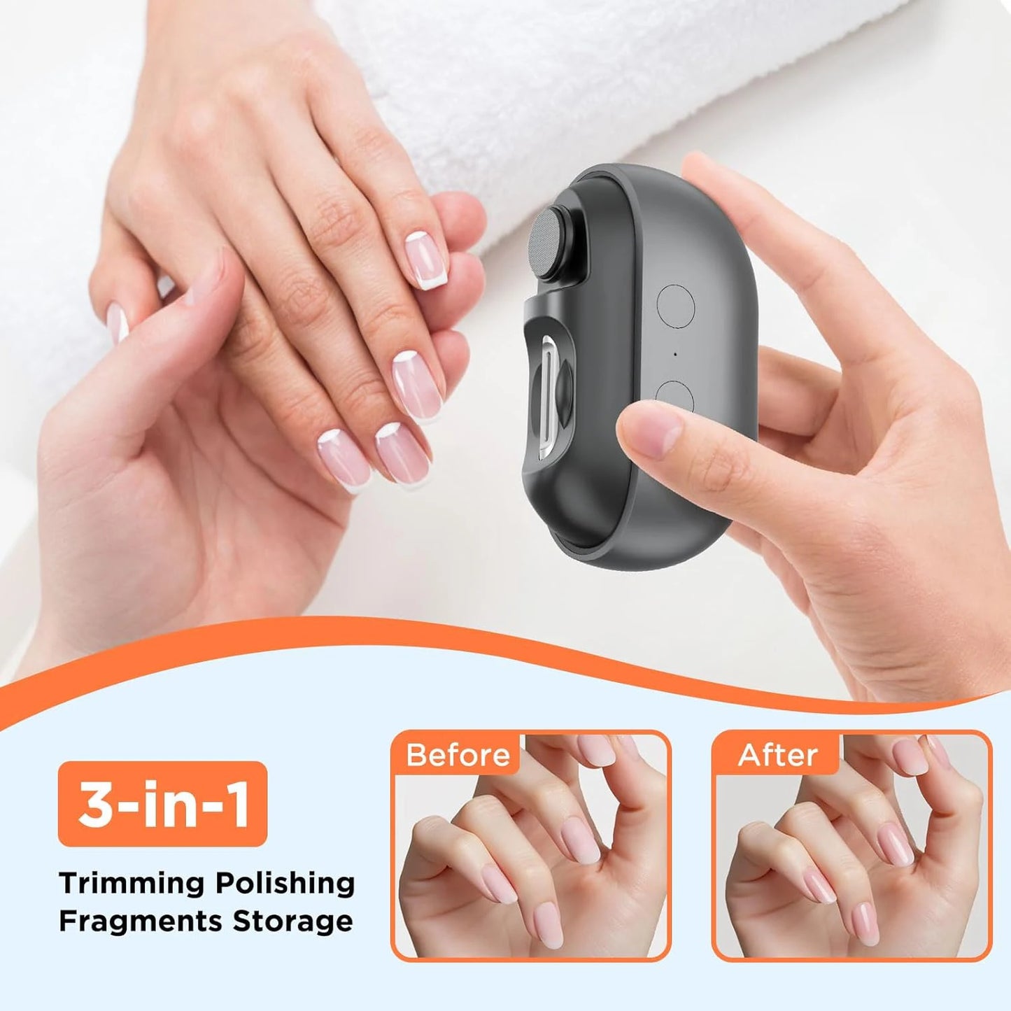 Electric Nail Clippers Automatic Toe Nail Clippers for Thick Toenails Seniors Smart Toenail Clippers with Led Light Nail Trimmer