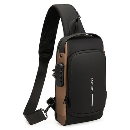 Multifunction Designer Anti-theft USB Shoulder Bag Crossbody Travel Sling Pack Messenger Pack Chest Bag Male Luxury Brand Men