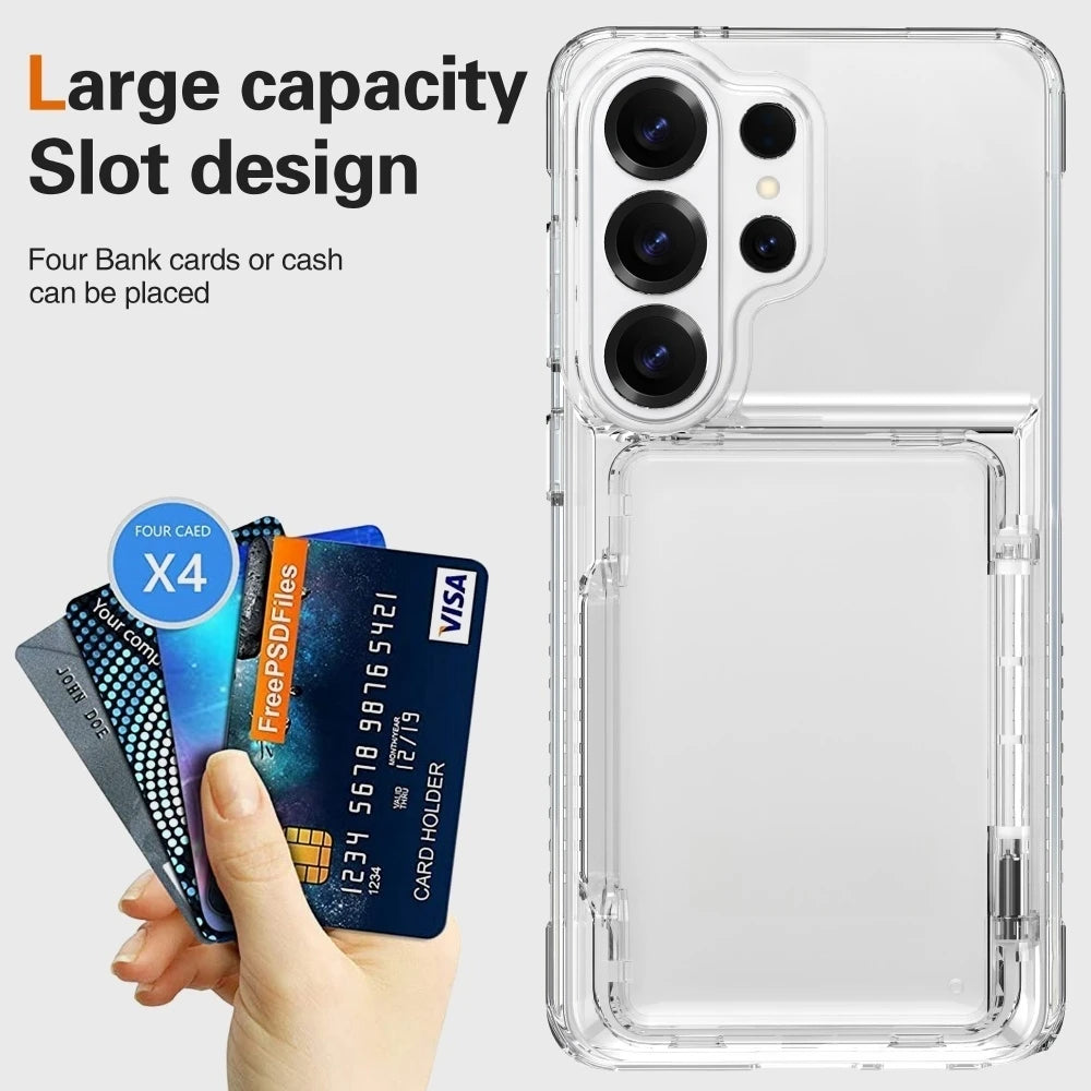 Wallet Case For Samsung S26 Ultra/S26 Plus /S26 /S26+ Clear Case with Credit Card Holder ID Card Slots Design Shockproof Cover