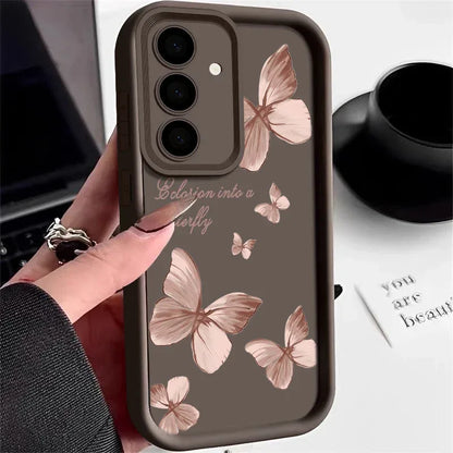 Gold Butterfly Soft TPU Phone Case for Samsung