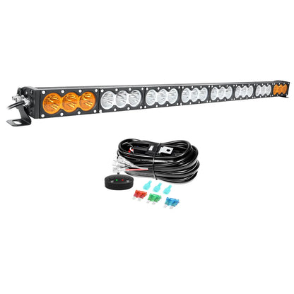 6-54 inch 30-300W LED Bar 4x4 with 12v Wire Harness Kit, LED Light Bar for Offroad Vehicles Trucks ATV, Amber White Fog Light
