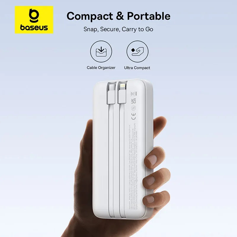 Baseus 20000mAh PD 22.5W Fast Charging Power Bank Dual Cable