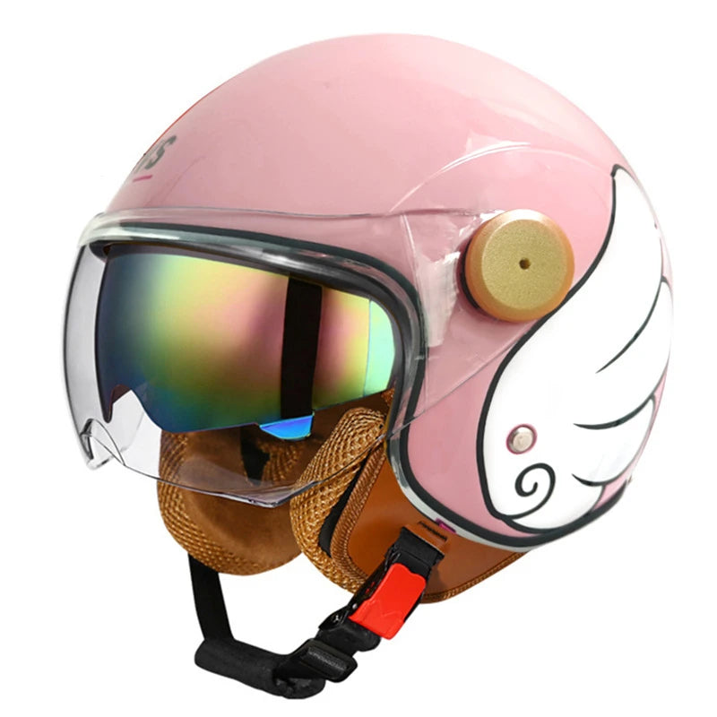 Sevs Open-Face Motorcycle Helmet with Visor