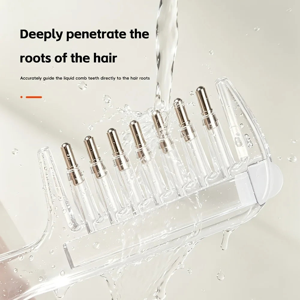 Portable Transparent Hair Root Comb Liquid Guide Applicator Scalp Massage Comb Hair Oil Serum Brush Anti-Leak Hair Care Tool