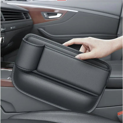 Universal Car Seat Gap Organizer Storage Box Multifunction Leather Crevice Side Storage Pocket Wallet Keys Card with Cup Holder - Urbizia