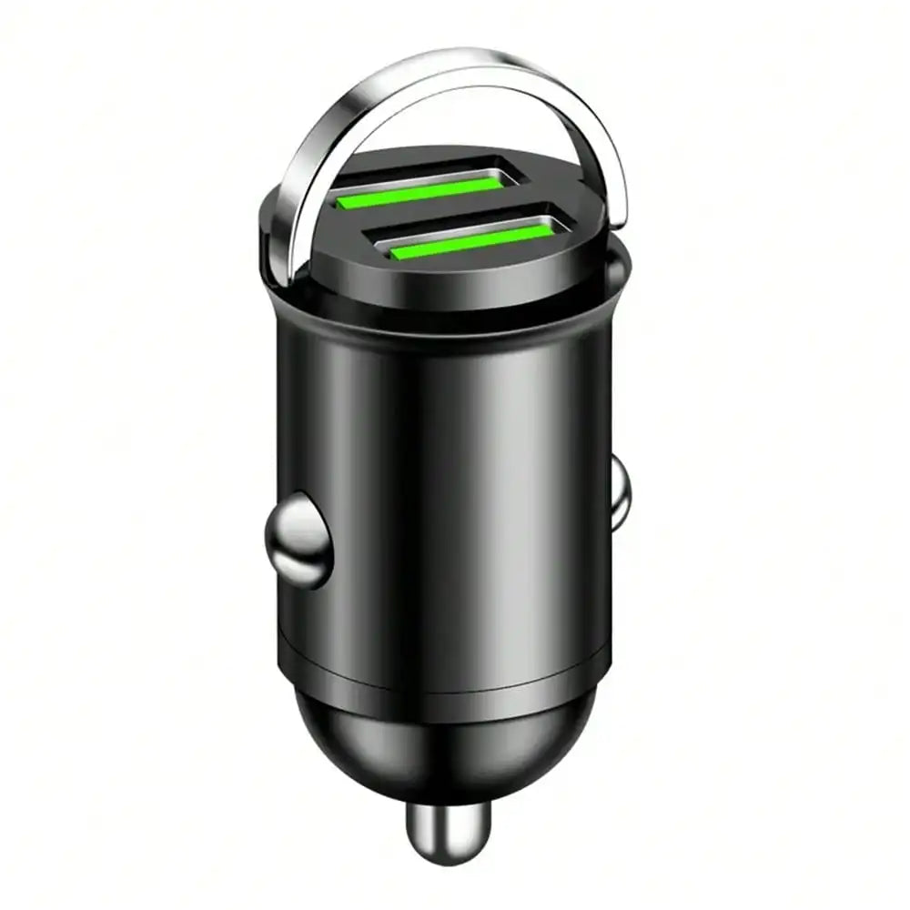 200W Mini Dual Ports USB Car Charger Fast Charging Car Phone Charger Adapter Compatible With IPhone USB Charger In Car