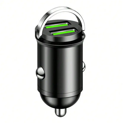 200W Mini Dual Ports USB Car Charger Fast Charging Car Phone Charger Adapter Compatible With IPhone USB Charger In Car