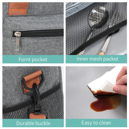 Multifunctional Double Layers Tote Cooler Lunch Bags for Women Men Large Capacity Travel Picnic Lunch Box with Shoulder Strap
