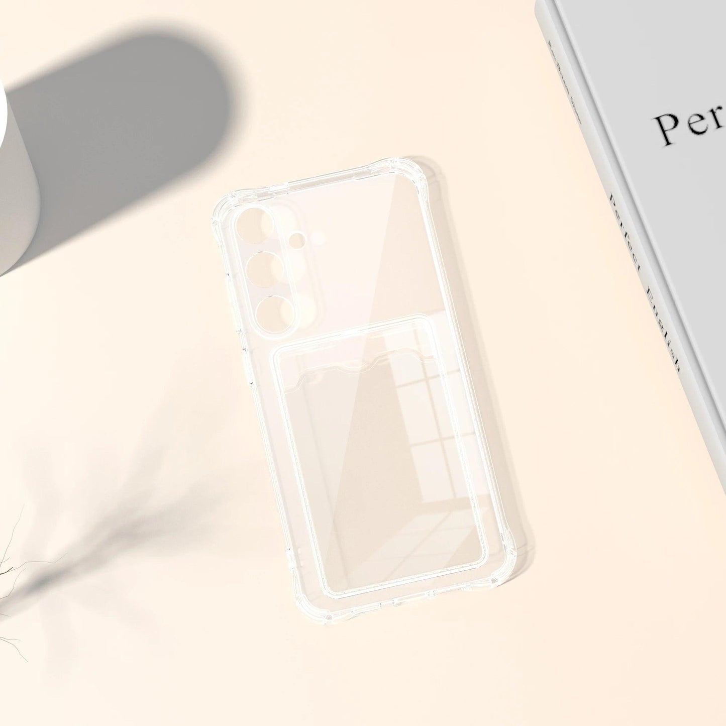 Transparent Card Slot Silicone Case for Samsung Galaxy