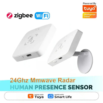 Tuya Zigbee/WiFi Smart Human Presence Sensor 24Ghz MmWave Radar Detection Luminance/Distance Detection Support Home Assistant - Urbizia
