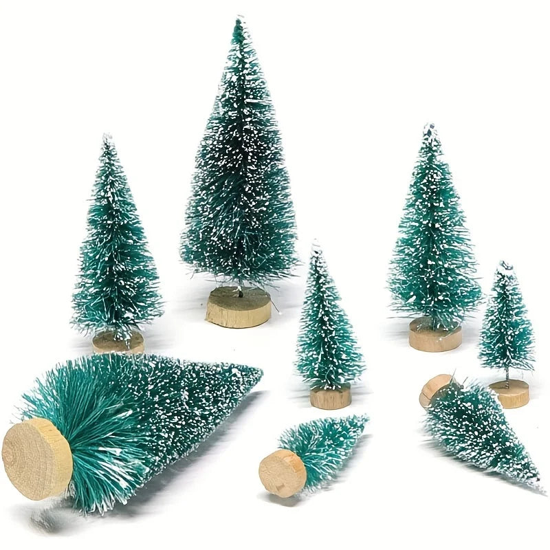 Mini Sisal Snow Frost Christmas Trees – 24pcs
