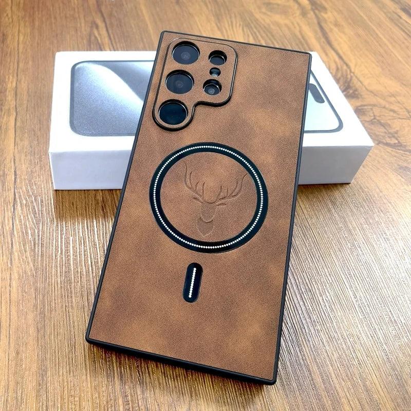 Luxury Leather Magnetic Phone Case for Samsung Ultra Series