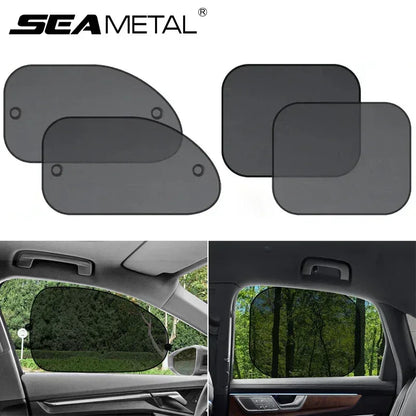 SEAMETAL Car Sun Shade Side Window Curtain Front Rear Window Sunshade Summer UV Blocking Suction Cup Car Sun Protection Curtains - Urbizia