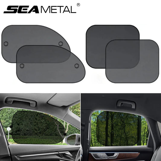 SEAMETAL Car Sun Shade Side Window Curtain Front Rear Window Sunshade Summer UV Blocking Suction Cup Car Sun Protection Curtains