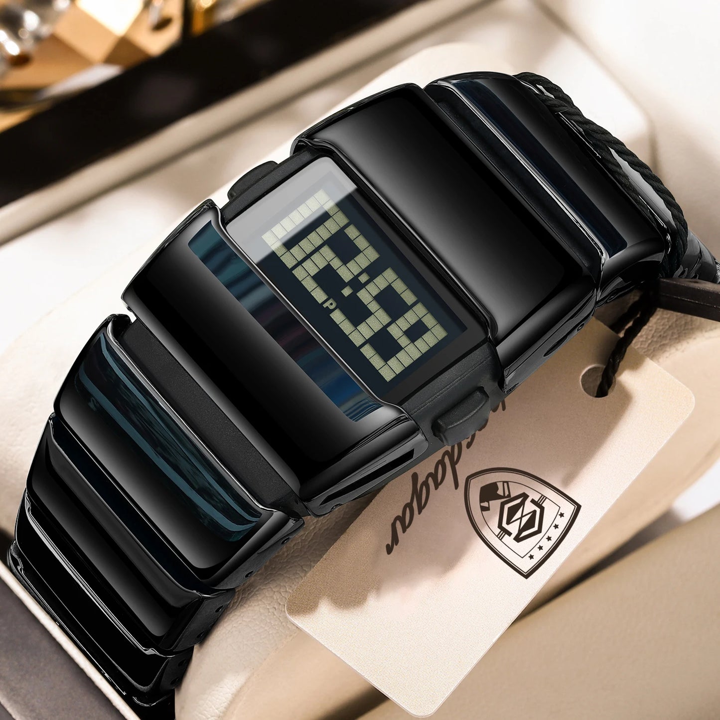 POEDAGAR Fashion LED Men Watch Waterproof Week Date Alarm Digital Man Clock Stainless Steel Electronic Sport Men's Watches Reloj