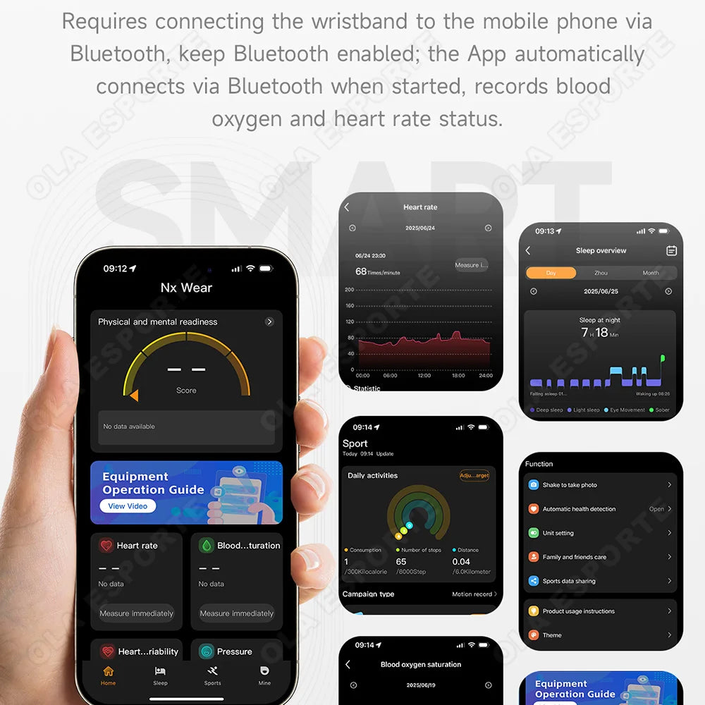 2026 New Smart Bracelet Ultra-thin Heart Rate Blood Oxygen Sleep Monitor IPX8 Waterproof Smart Watch Sports Women Men Smart Band