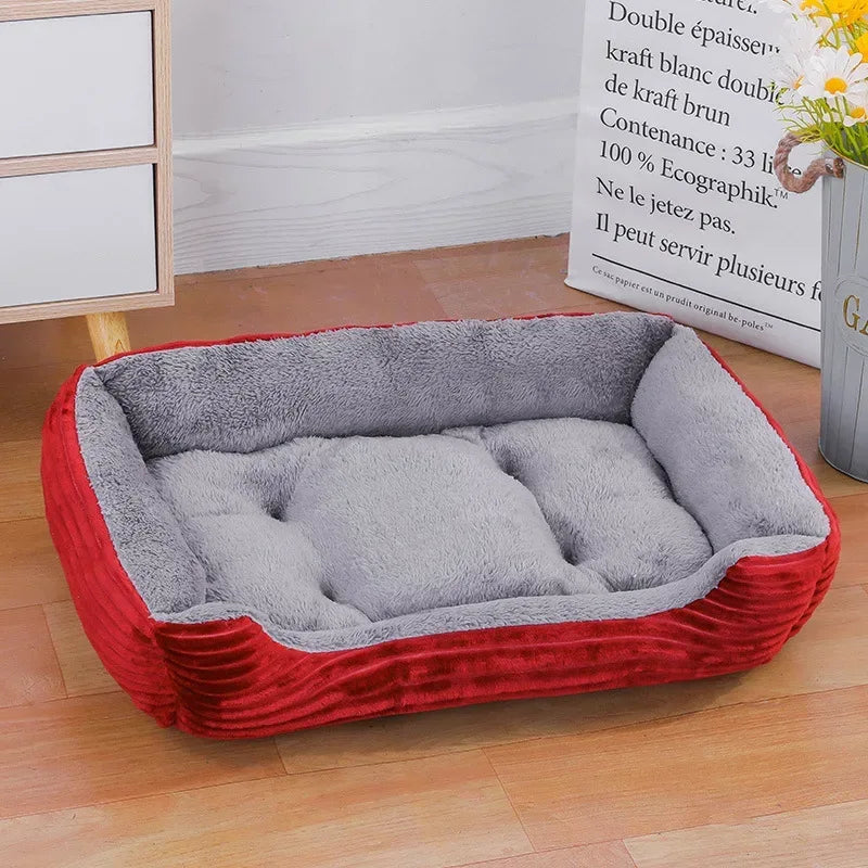 Color Square Winter Soft Warm House for Dog Bed for Dog Mat Waterproof Cat Bed Pet Bed for Large Medium Small Dog House - Urbizia