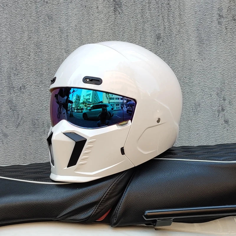 ORZ motorcycle retro helmet cruise men's and women's combination full helmet scorpion helmet reserved Bluetooth headphone slot