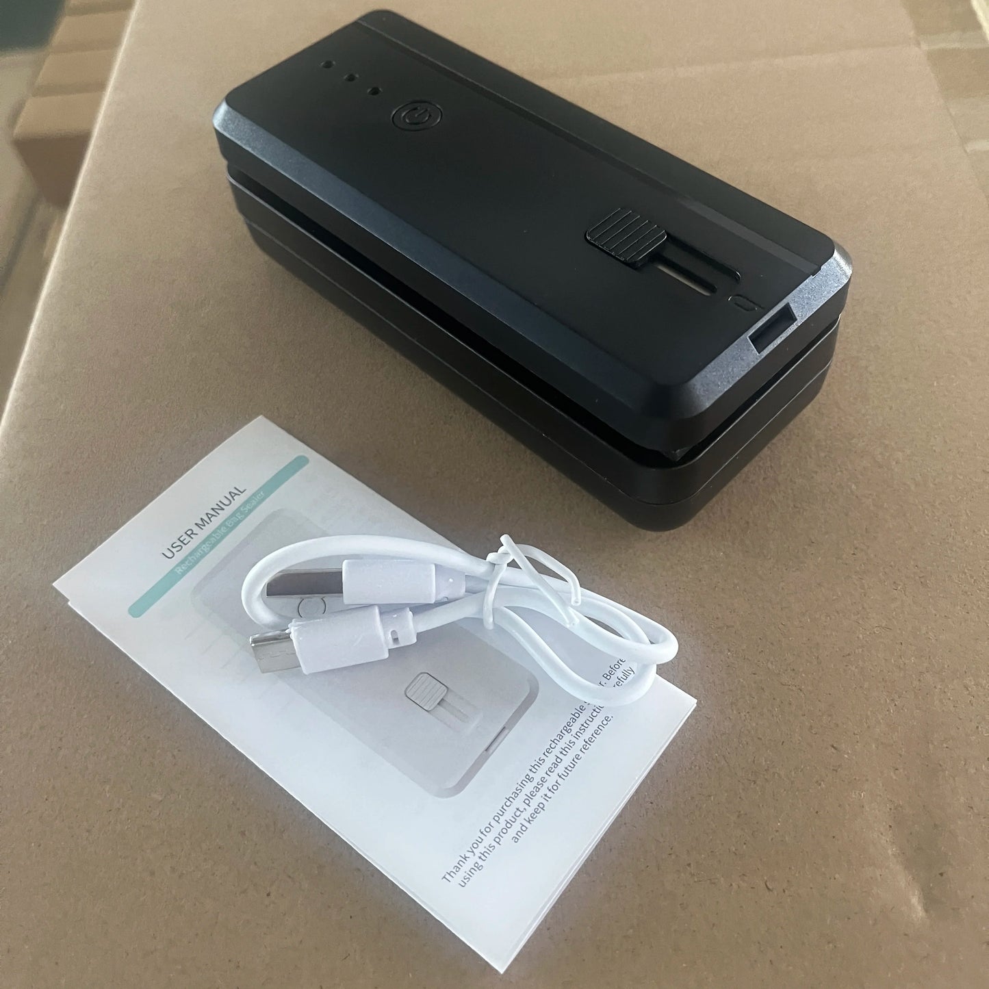 Portable Sealing Machine Rechargeable Bag Sealer Cutter for Resealing Chip Snacks Kitchen Food Camping Heat Seal Storage Packing