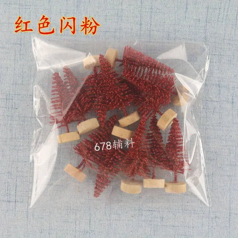 12-Piece DIY Mini Sisal Silk Christmas Trees