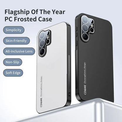Luxury AG Matte Case For Samsung S25 S24 Ultra FE S25 Plus S24+ Magnetic PC Frosted 360 Bracket Stand Protective Cover