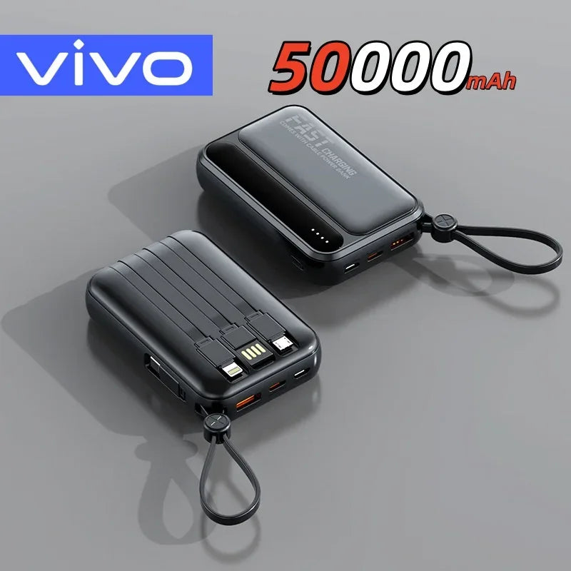 120W Fast Charging Power Bank with Built-in Cables